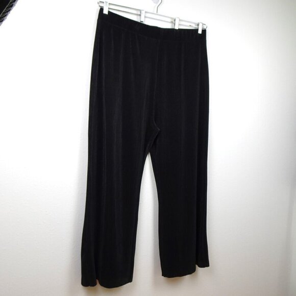 Dex Wide Leg Pants Women's Plus Size 3X Black Ribbed Textured Stretch Comfort - Picture 3 of 9